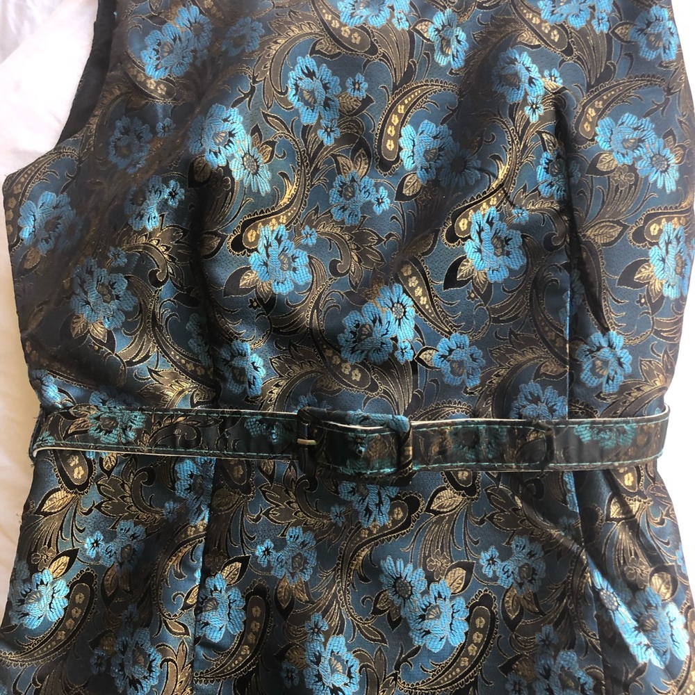 Beautiful blue flower & paisley tank dress